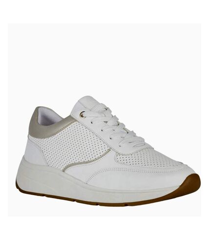 Womens/ladies cristael trainers white/gold Geox