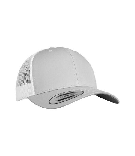 Unisex adult retro two tone trucker cap silver/white Flexfit