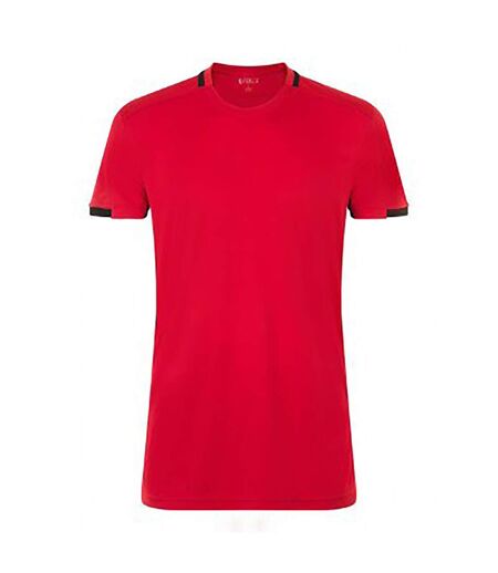 SOLS Mens Classico Contrast Short Sleeve Soccer T-Shirt (Red/Black)