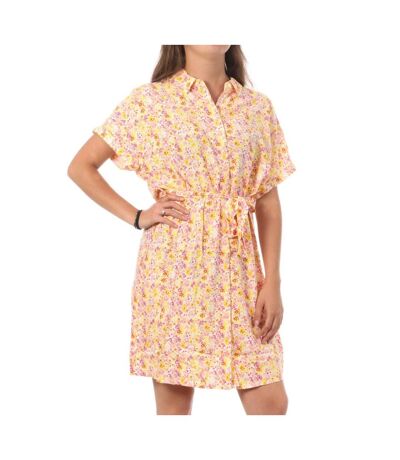 Robe Chemise Blanc/Jaune Femme Vero Moda Easy - L