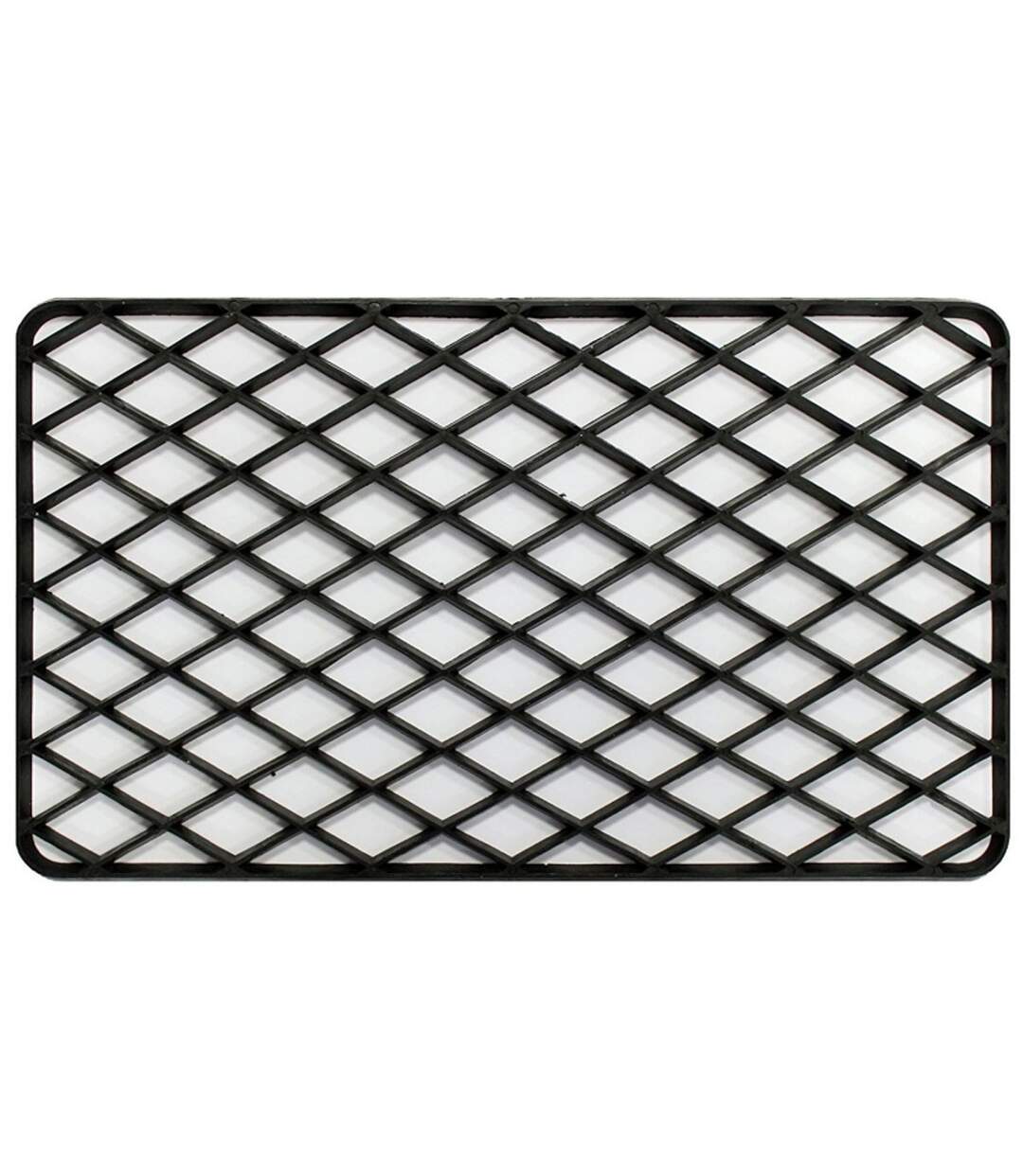 Tapis d'Entrée en PVC Grille 34x58cm Noir-1