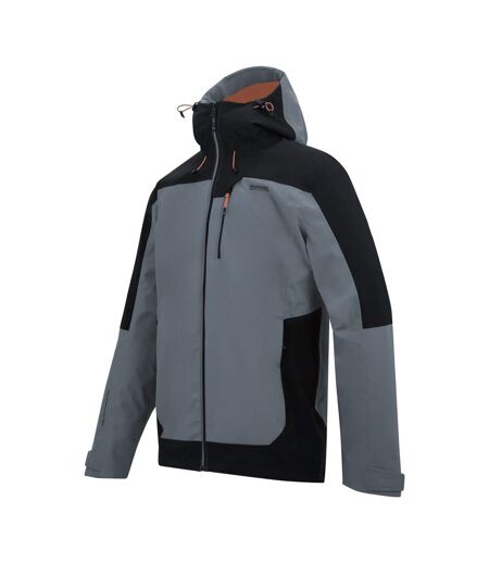 Veste Imperméable Extensible À Capuche Highton Homme Gris Foncé Noir Regatta