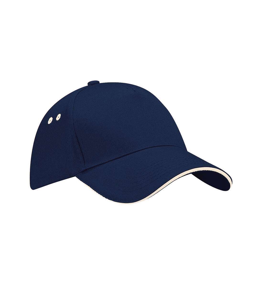 Casquette 100% coton adulte unisexe bleu marine/blanc cassé Beechfield-1