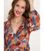 Robe courte voile imprimé effet cache-coeur-3