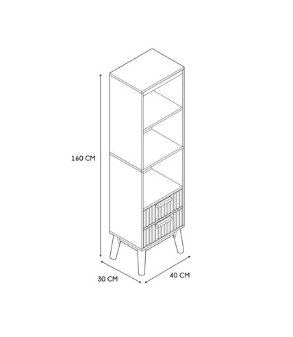 Colonne de rangement Saulk en bois - Marron