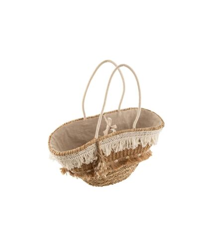 Panier de Plage Rotin Coquillages 48cm Naturel