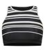Womens/ladies Stripe Crop Top Black Zoggs-2