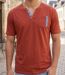 CHALLENGER SIERRA1 — Tee-shirt col boutons orange rouille : le style décontracté soigné-1