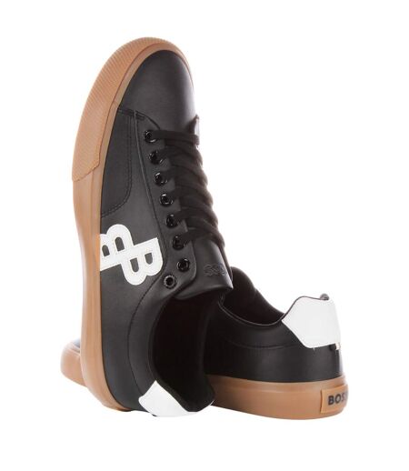 Mens aiden low cut tennis trainers charcoal Boss