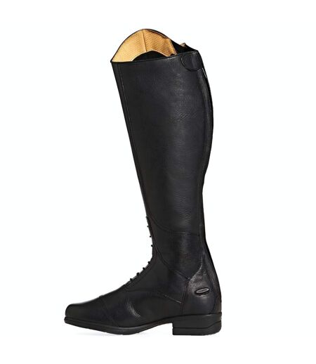 Womens/ladies Albina Leather Long Riding Boots Black Moretta