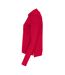 Womens/ladies Pique Long-sleeved Polo Shirt Red Cottover-3