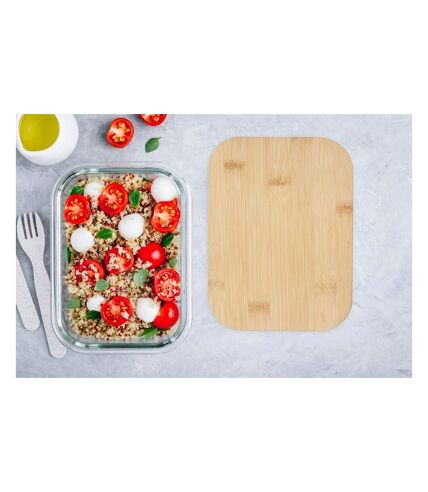 Seasons Roby Bamboo Lunch Box (Clear/Brown) (One Size) - UTPF3969