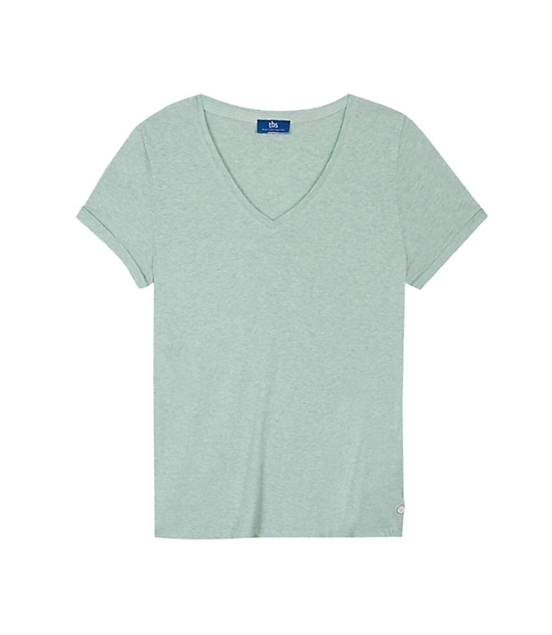 T-shirt Vert Pale  Femme TBS ADINATEE - M-1