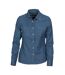 Womens/ladies Jupiter Denim Look Shirt Blue James Harvest-1