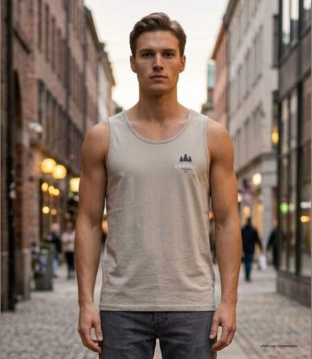 Débardeur homme Challenger SLAVE beige — Confort pur coton respirant