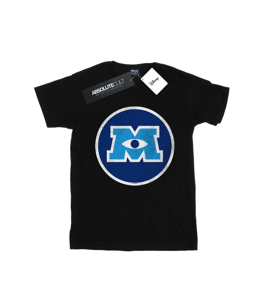 Disney Femmes/Ladies - Monsters University Monster Emblem Cotton Boyfriend T-Shirt (Noir) - UTBI50753-1