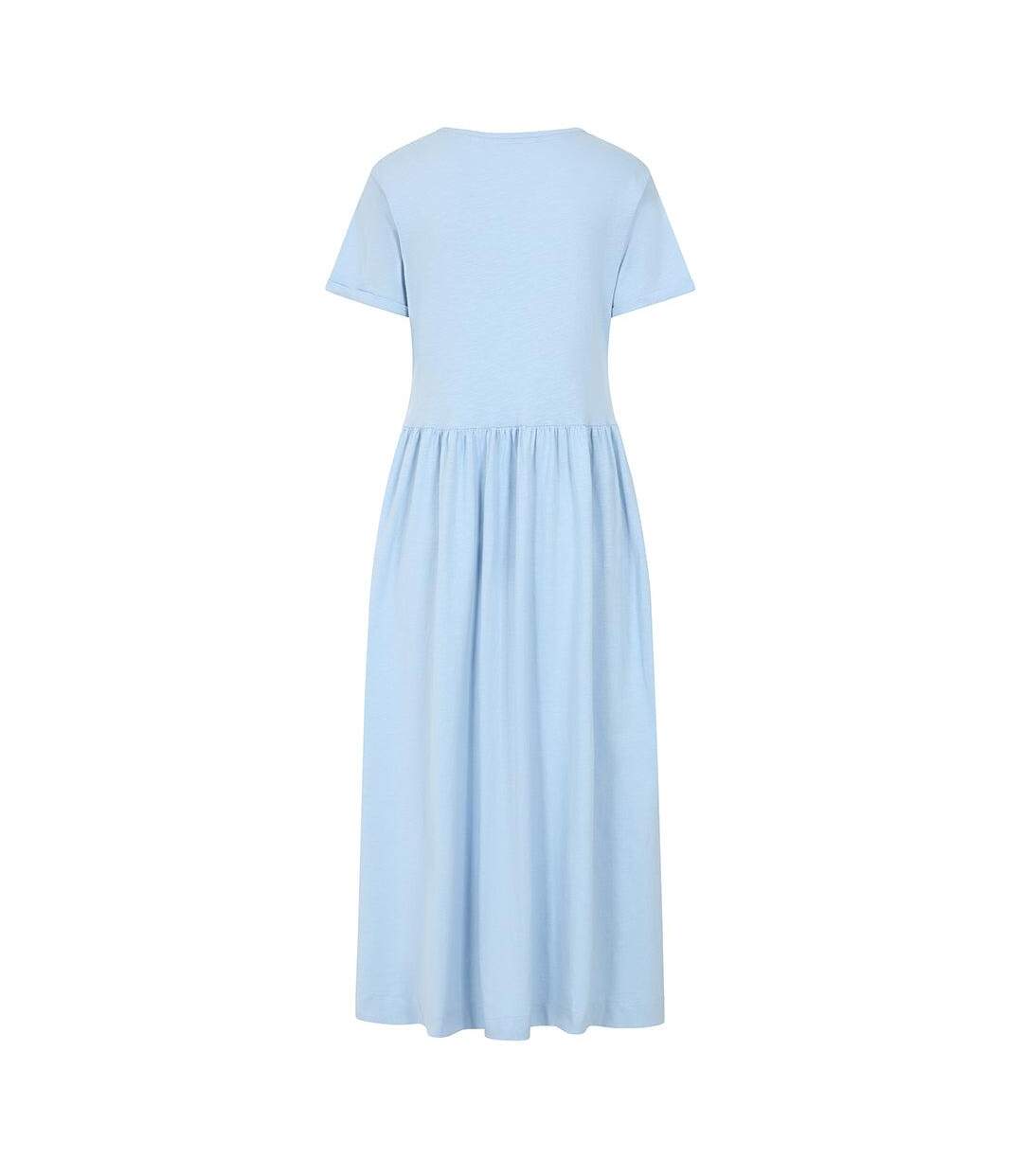 Womens/ladies Long Gathered Dress Sky Lazy Jacks-2