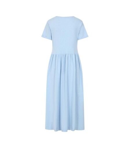 Womens/ladies Long Gathered Dress Sky Lazy Jacks