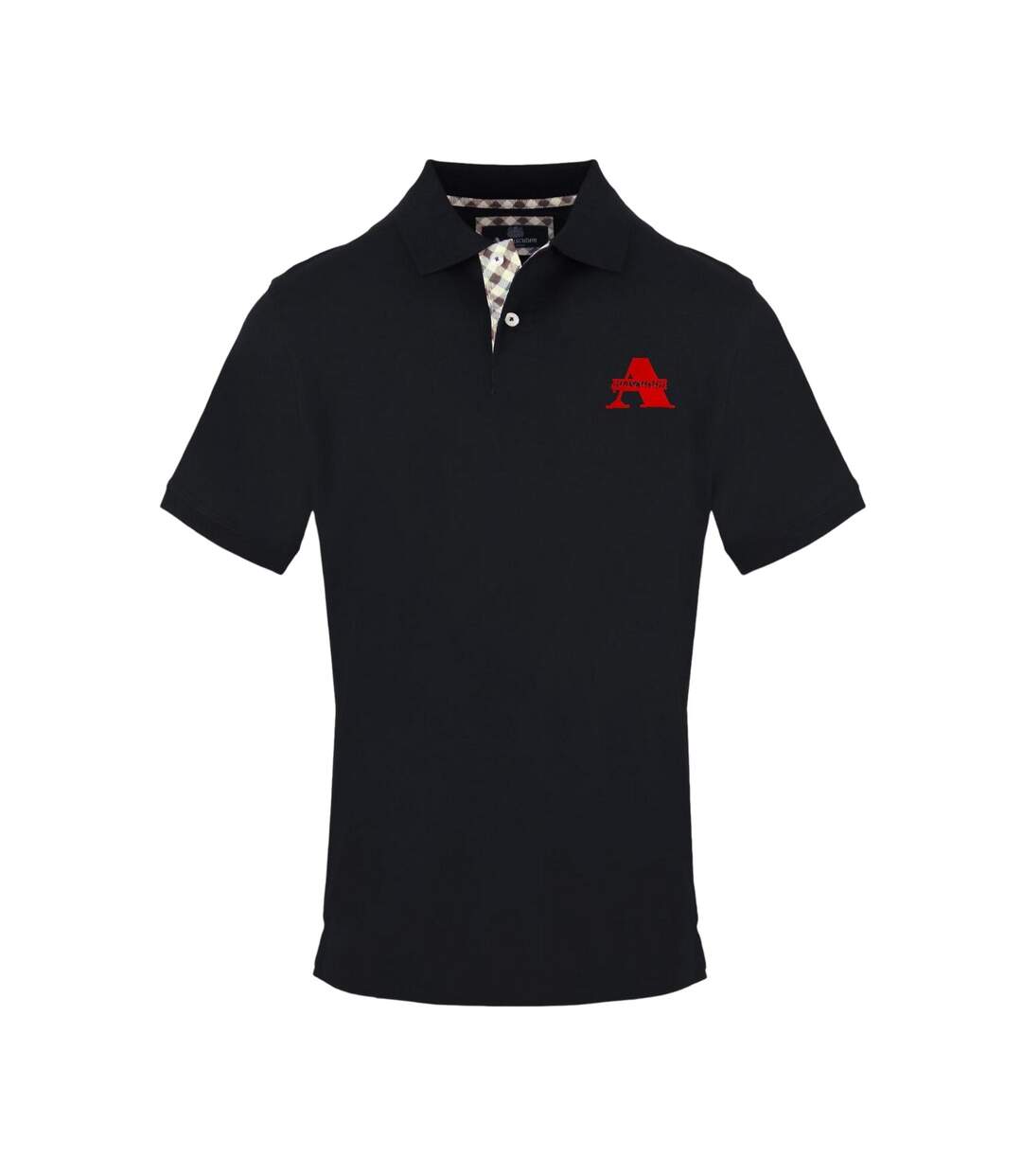 Mens Chest Logo Polo Shirt Black Aquascutum-1