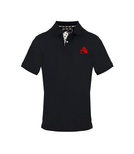 Mens Chest Logo Polo Shirt Black Aquascutum