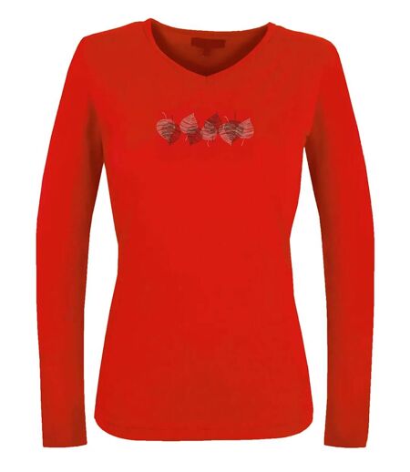 Mayflower NERUDA1GT : Tee-shirt manches longues grande taille rouge en coton