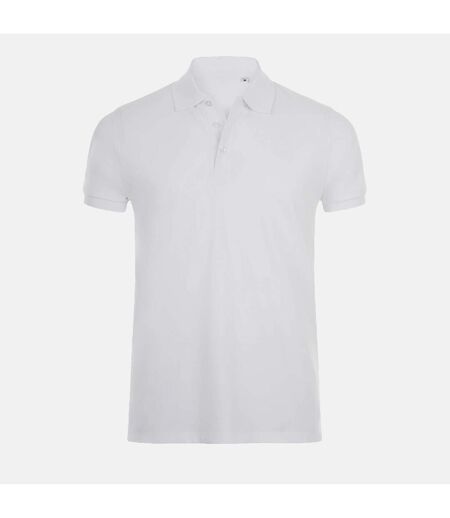 SOLS Mens Phoenix Short Sleeve Pique Polo Shirt (White)