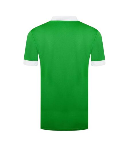 Mens V Neck Regular Short-sleeved T-shirt Emerald Green White Umbro