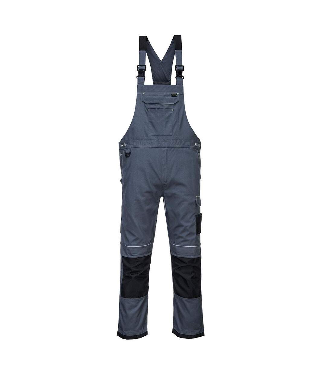 Mens pw3 work bib and brace overall zoom grey/black Portwest-1