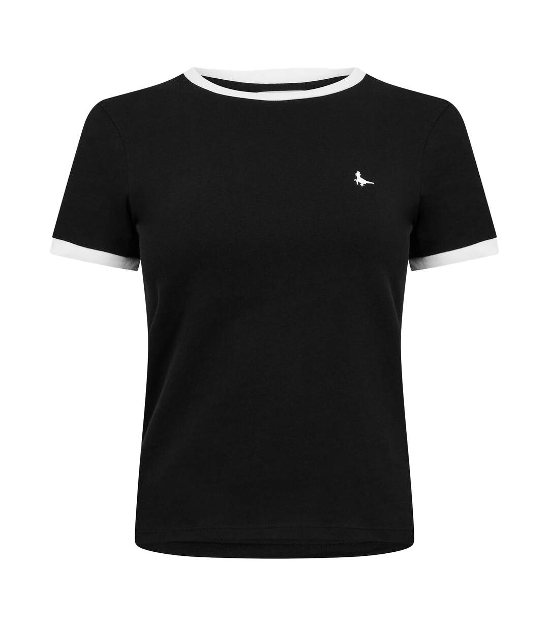 Womens/ladies Trinkey Ringer T-shirt Black Jack Wills-2