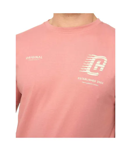 Mens Morville Cotton T-shirt Pink Crosshatch