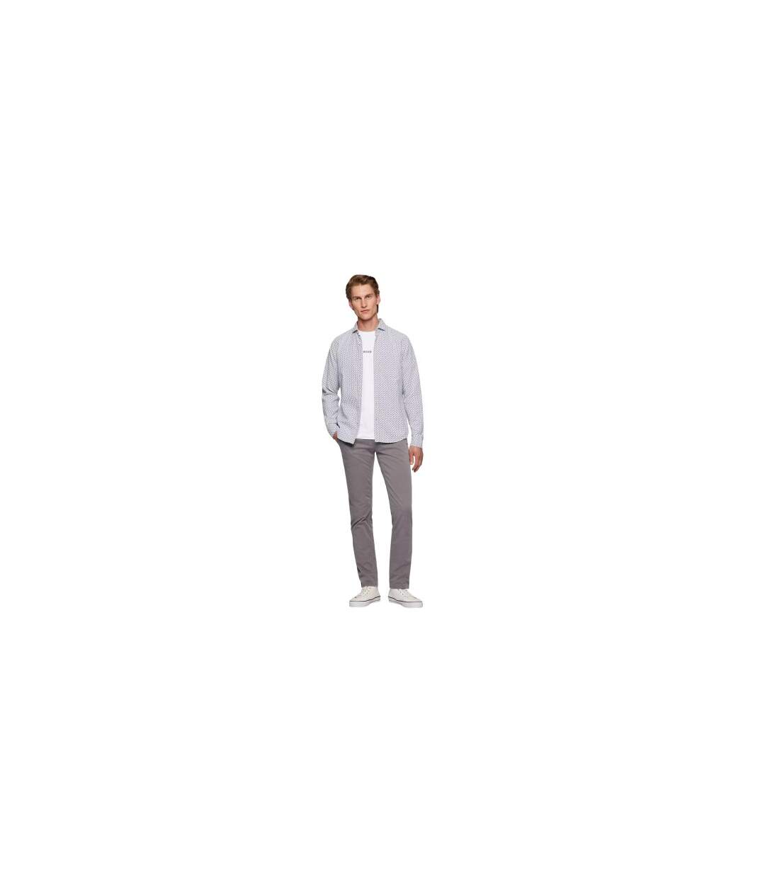 Mens Plain Slim Chinos Dark Grey Boss-1
