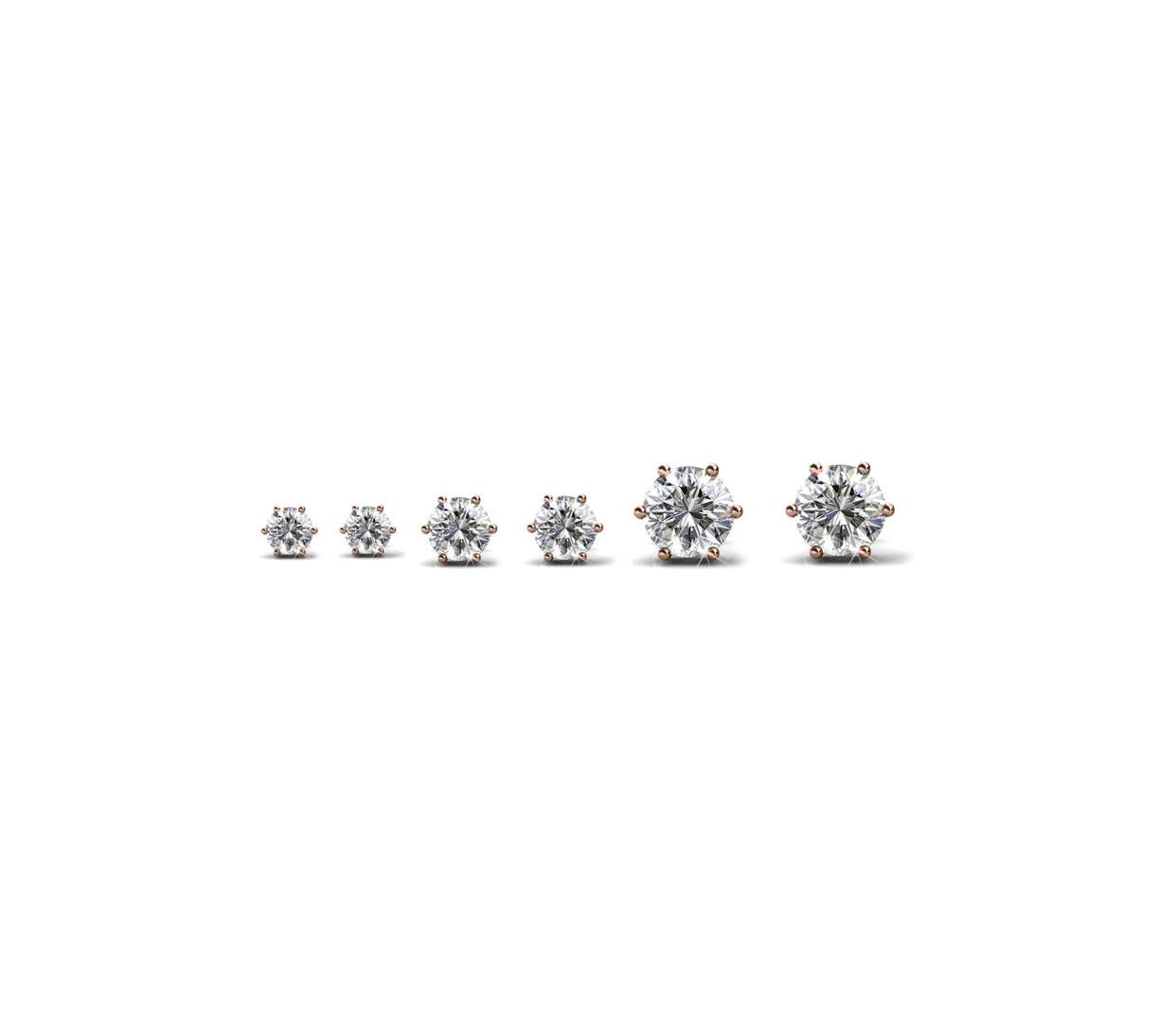 Boucles d'oreilles Solitaire S, M, L, Cristal d'Autriche-1