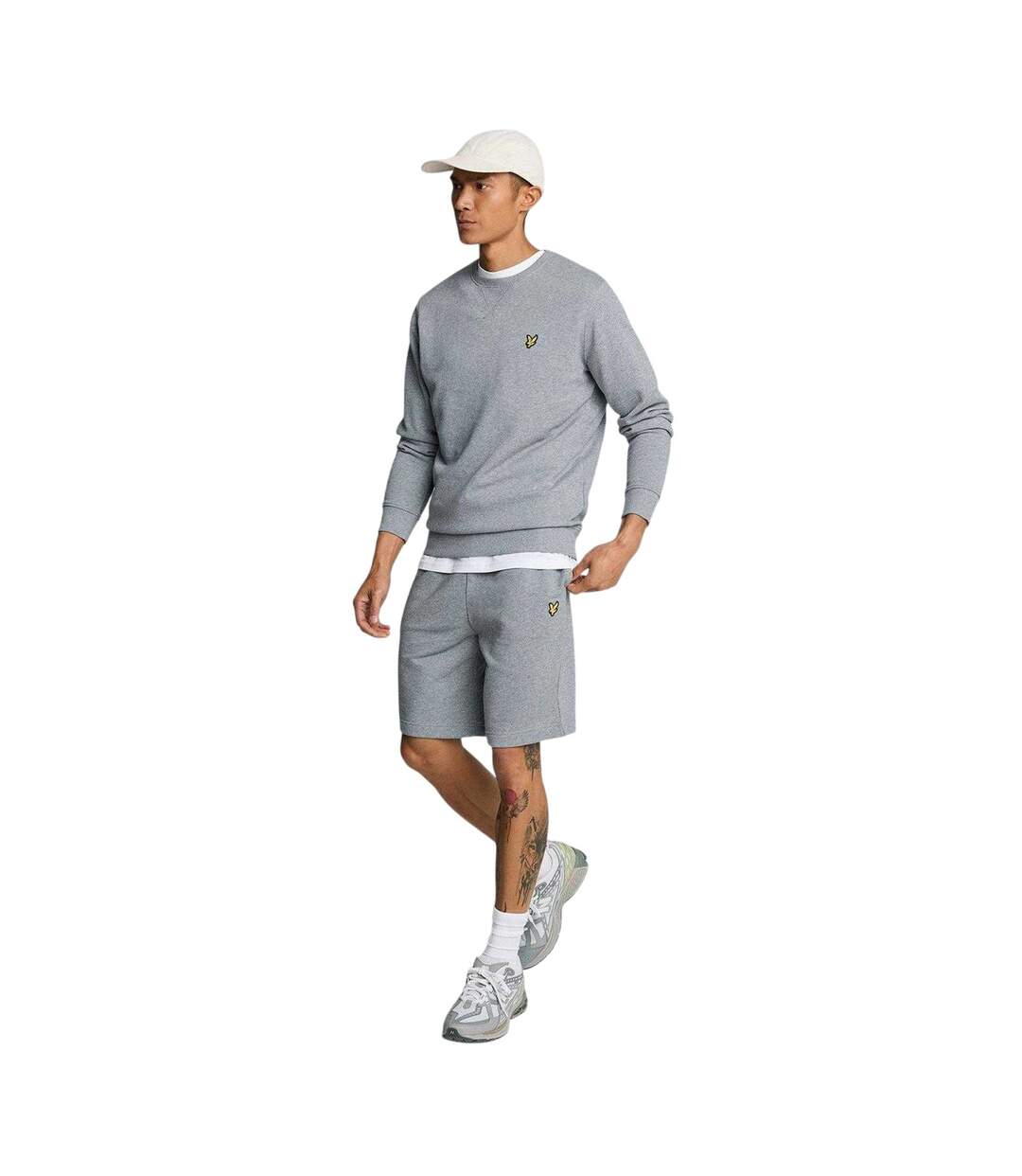 Short De Jogging Motif/style Uni Homme Gris Chiné Lyle & Scott-4
