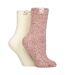 2 Pack Ladies Two Tone Cosy Bed and Home Socks - Warm Soft Relaxing Comfort-1