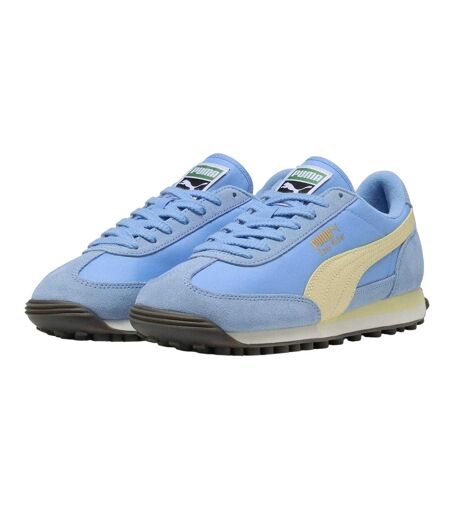 Womens/ladies Easy Rider Suede Trainers Blue Yellow Puma