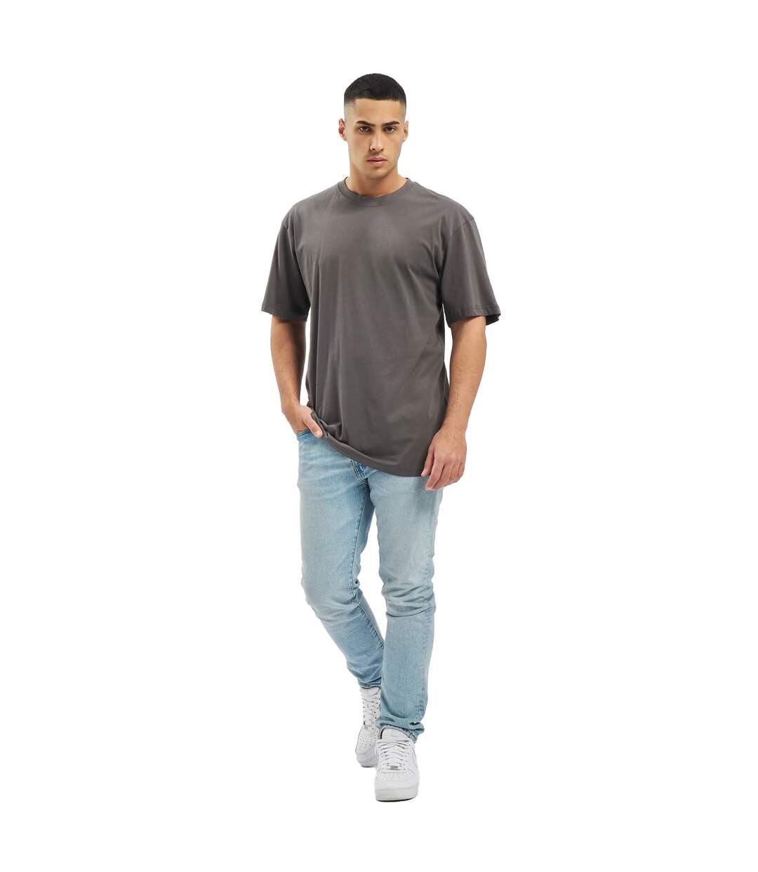 T-shirt Motif/style Uni Homme Gris Foncé Urban Classics-1