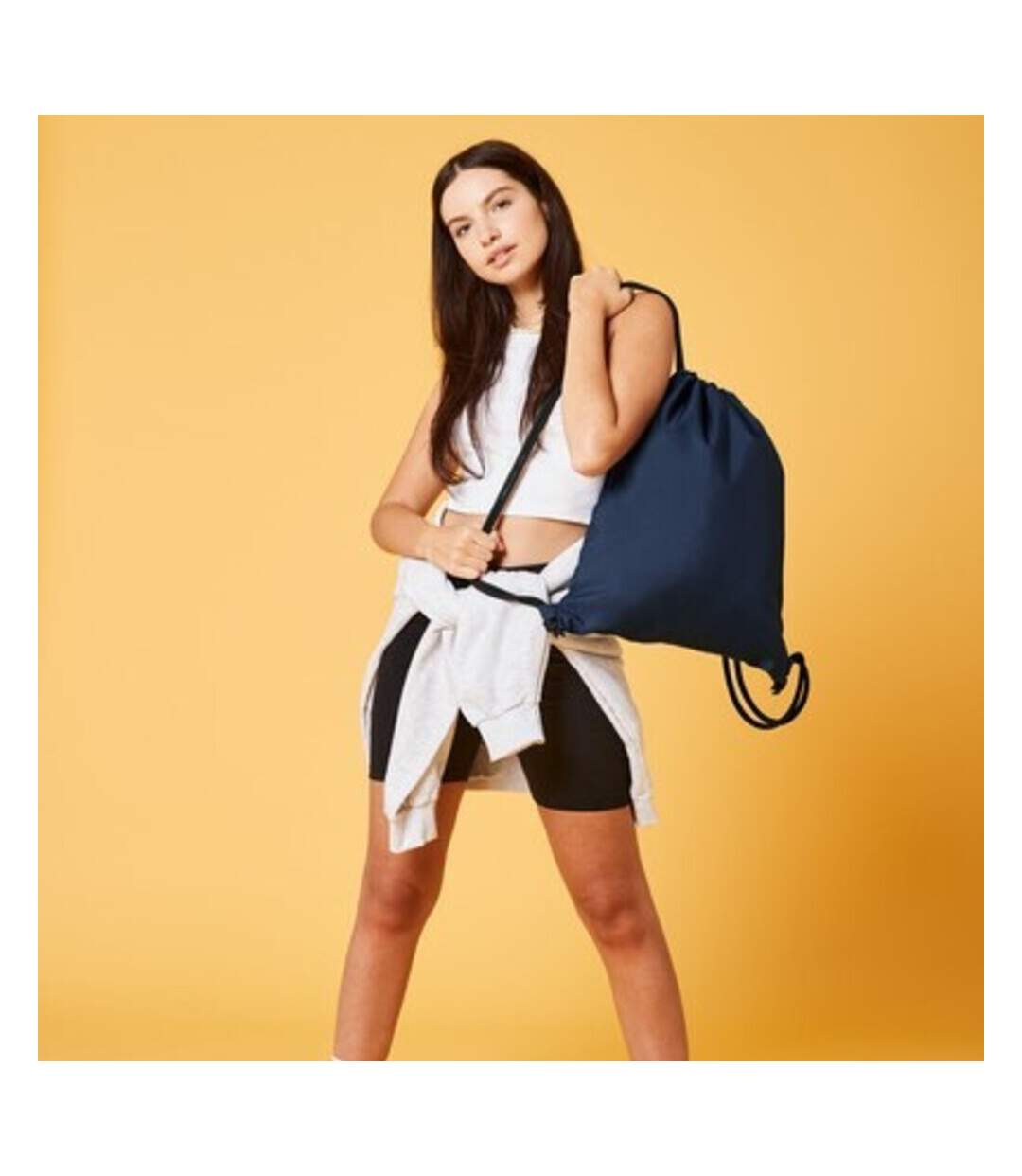 Sac À Cordon Taille Unique Bleu Marine Bagbase-3