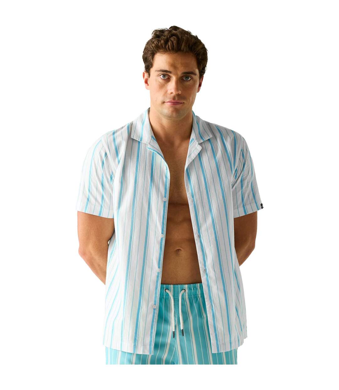 Chemise Motif/style Rayé Hadlin Homme Blanc Bleu De Gris Regatta-1