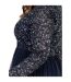 Blouse Manches Longues Motif/style Paillette Femme Bleu Marine Maya Deluxe-4