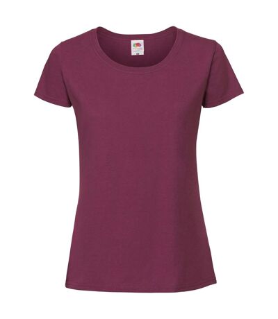 Fruit Of The Loom Womens/Ladies Fit Ringspun Premium Tshirt (Burgundy)