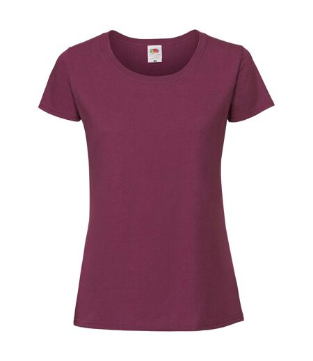 T-shirt ajusté femmes bordeaux Fruit of the Loom