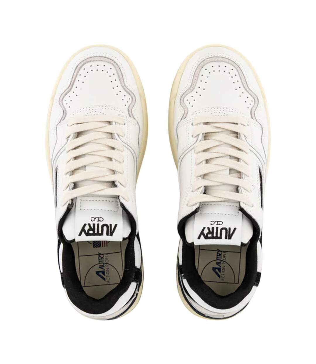 Baskets Motif/style Logo Adulte Blanc Noir Autry-4