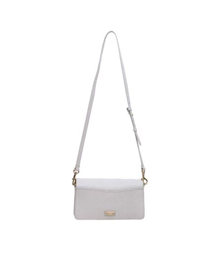Sienna Embossed Leather Crossbody Bag One Size Ivory Biba