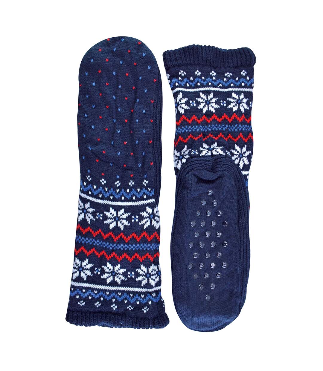 Mens Winter Warm Christmas Fairisle Pattern Bootie Socks-5