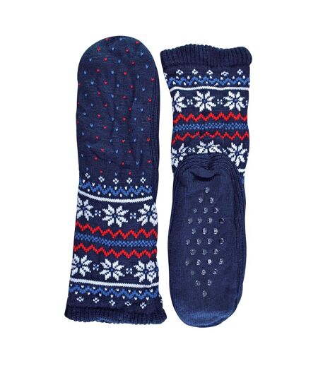Mens Winter Warm Christmas Fairisle Pattern Bootie Socks