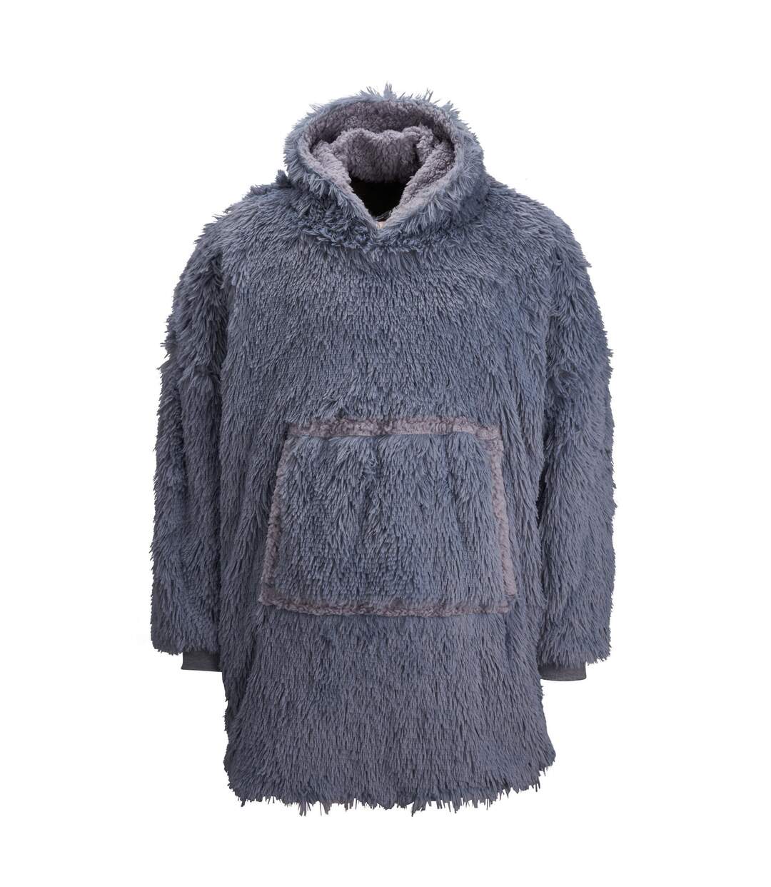 Ribbon Unisex Adult Sherpa Reversible Oversized Hoodie (Gray) - UTRW8224-2