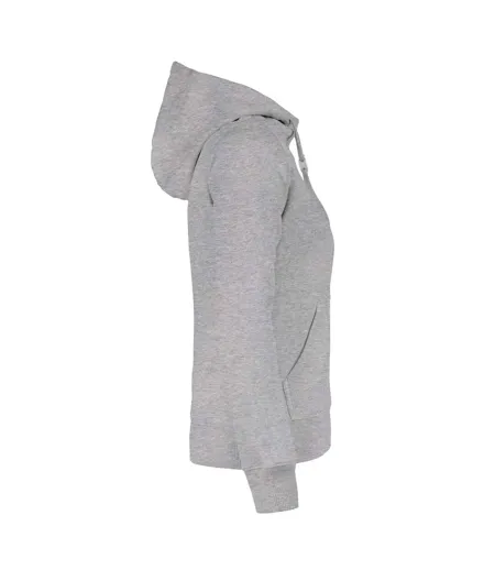 Womens/ladies Fastpitch Hoodie Grey Melange Printer