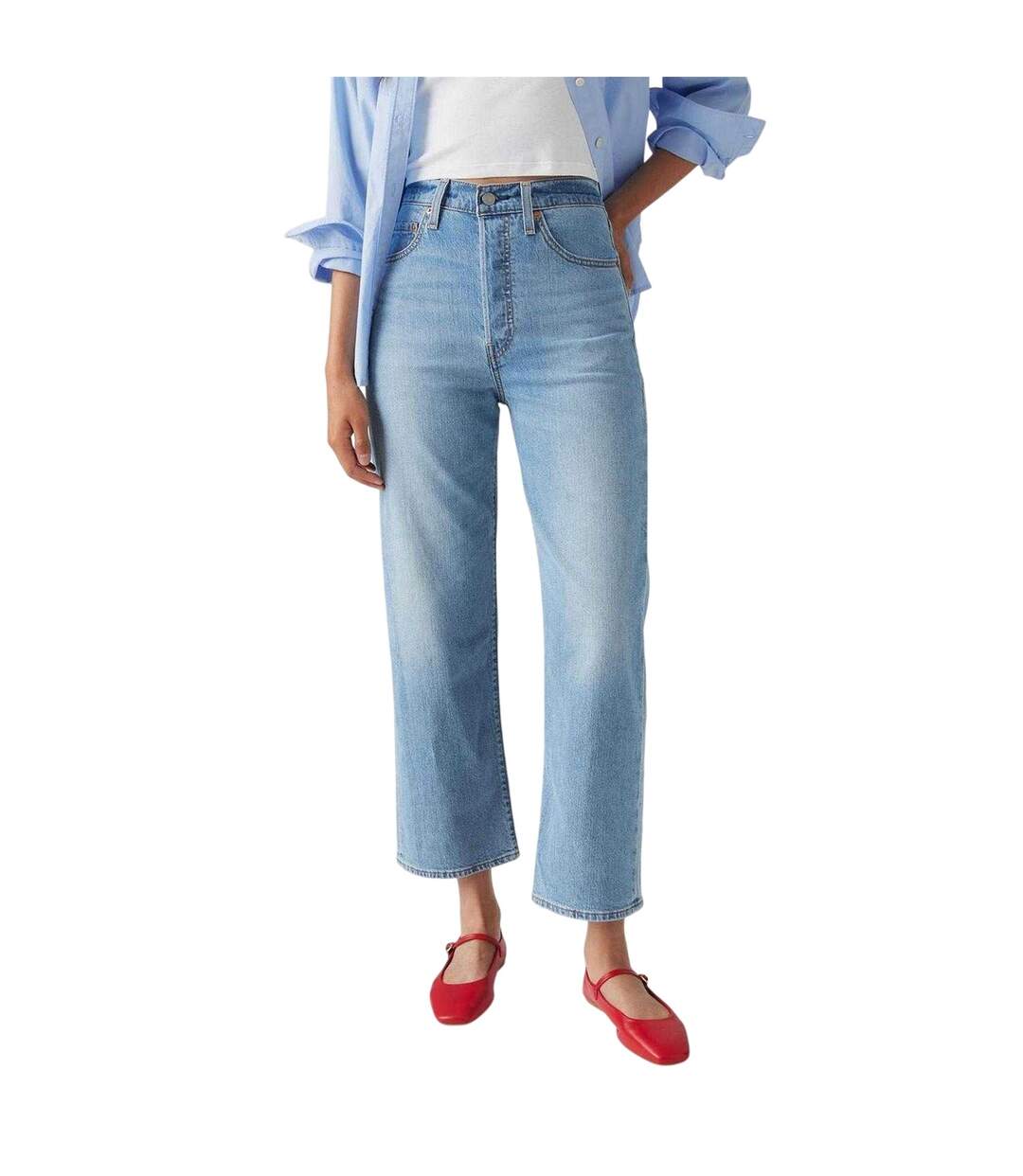 Jean 7/8 Ribcage Femme Bleu Levis-4