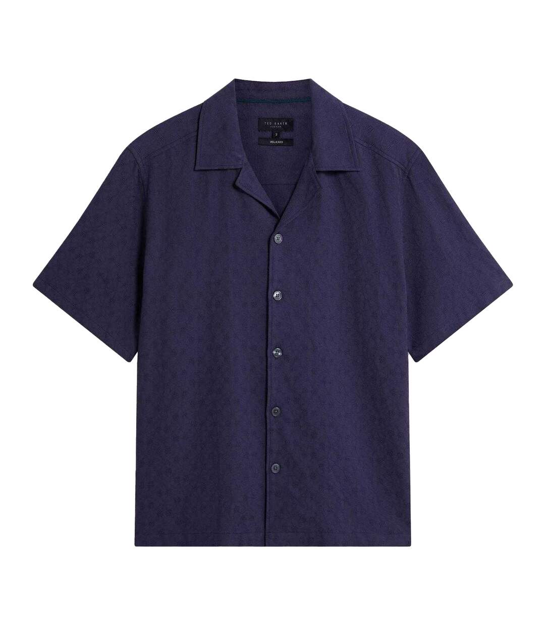 Mens Patterned Relaxed Fit Shirt Navy Ted Baker-2