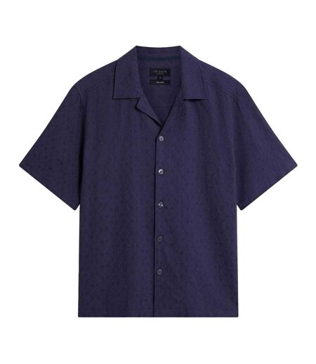Mens Patterned Relaxed Fit Shirt Navy Ted Baker